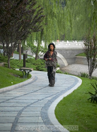 Vagrant walking in the Gardens of the Forbidden City, Beijing