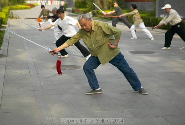 Performing Tai Chi in the Gardens of the Forbidden City, Beijing