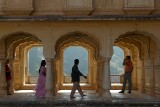 Tourists framed by the Arches, Amber Palace, Jaipur