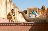 Man and elephant's trunk, Amber Palace, Jaipur