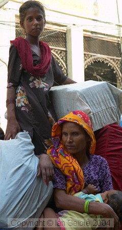Trishaws ("Indian Helicopters") make up much of the traffic in Chandni Chowk, Old Delhi