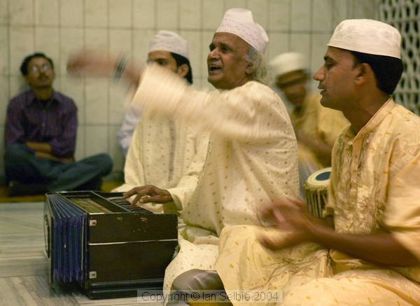 Nizammudin district, Delhi.  Home to the Dargah of Hazrat Inayat Khan, who brought Sufism to the West.   Here the Sufis chant for the public every Thursday evening.