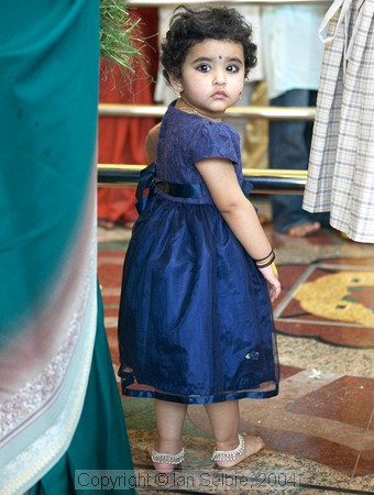 Child at celebration of the birthday of Lord Ganesha at Sri Senpaga Vinayagar Temple, Ceylon Road, Singapore
