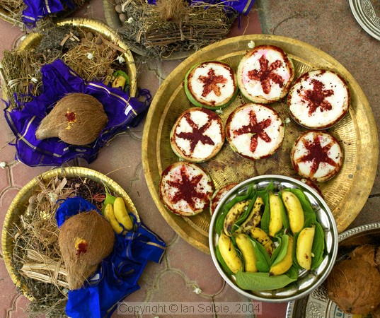 Offerings for the birthday of Lord Ganesha at Sri Senpaga Vinayagar Temple, Ceylon Road, Singapore