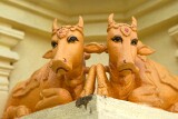 Statues of cows at Sri Senpaga Vinayagar Temple, Ceylon Road, Singapore