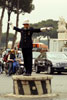 Policeman directing the traffic at Piazza Venezio