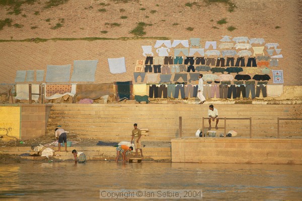 Clothes laid out to dry at the the Dhobi (laundry) Ghat