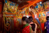 Small, rather dark and crowded temple, Varanasi
