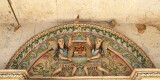 Angels above a door lintel in old Varanasi