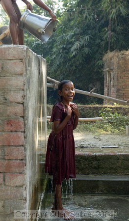 In the countryside near Varanasi: all villages and many households have their wells from which water for every purpose is pumped