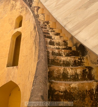 Steps on the Samrat Yantra (the largest Sundial in the world) at the Jantar Mantar (Observatory) of Sawai Jai Singh, Jaipur