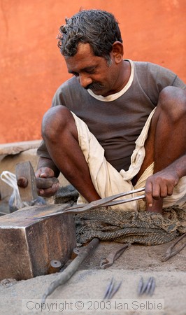 Roadside blacksmith old city, Jaipur
