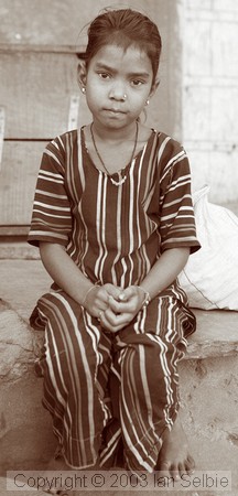 Roadside blacksmith's daughter, old city, Jaipur