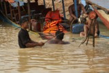 Fishing community in Kampong Phluk on Tonle Sap lake in Cambodia