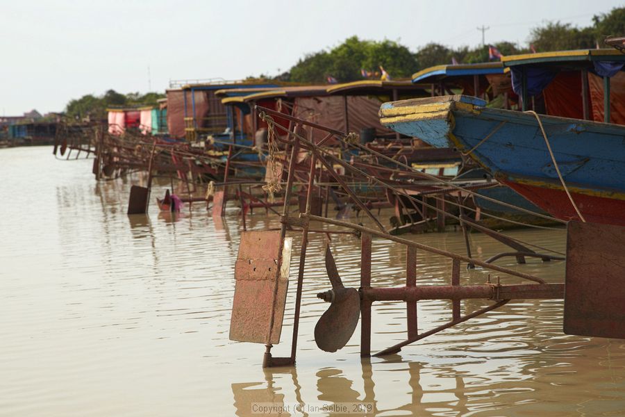Fishing community in Kampong Phluk on Tonle Sap lake in Cambodia