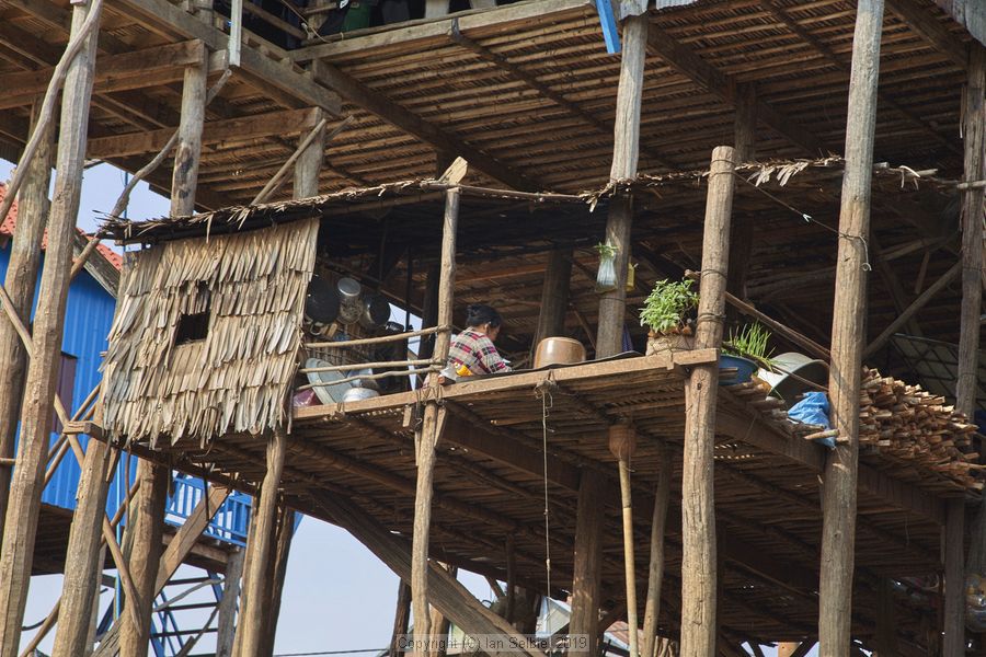 Fishing community in Kampong Phluk on Tonle Sap lake in Cambodia