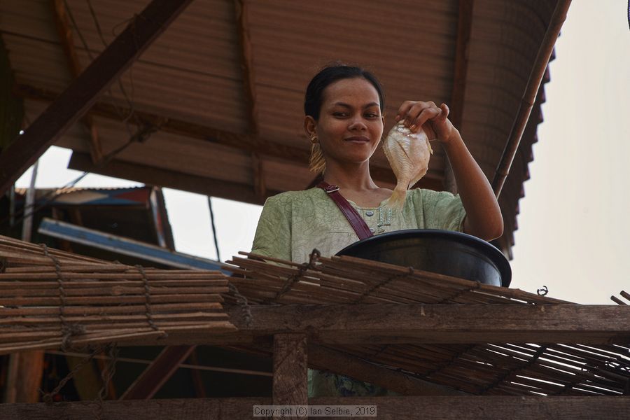 Fishing community in Kampong Phluk on Tonle Sap lake in Cambodia