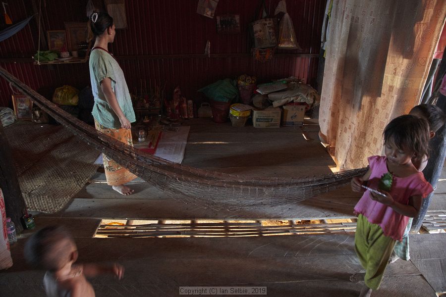 Fishing community in Kampong Phluk on Tonle Sap lake in Cambodia