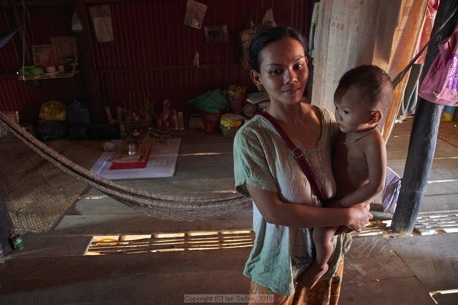 Fishing community in Kampong Phluk on Tonle Sap lake in Cambodia