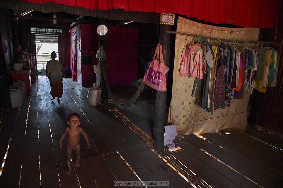 Fishing community in Kampong Phluk on Tonle Sap lake in Cambodia