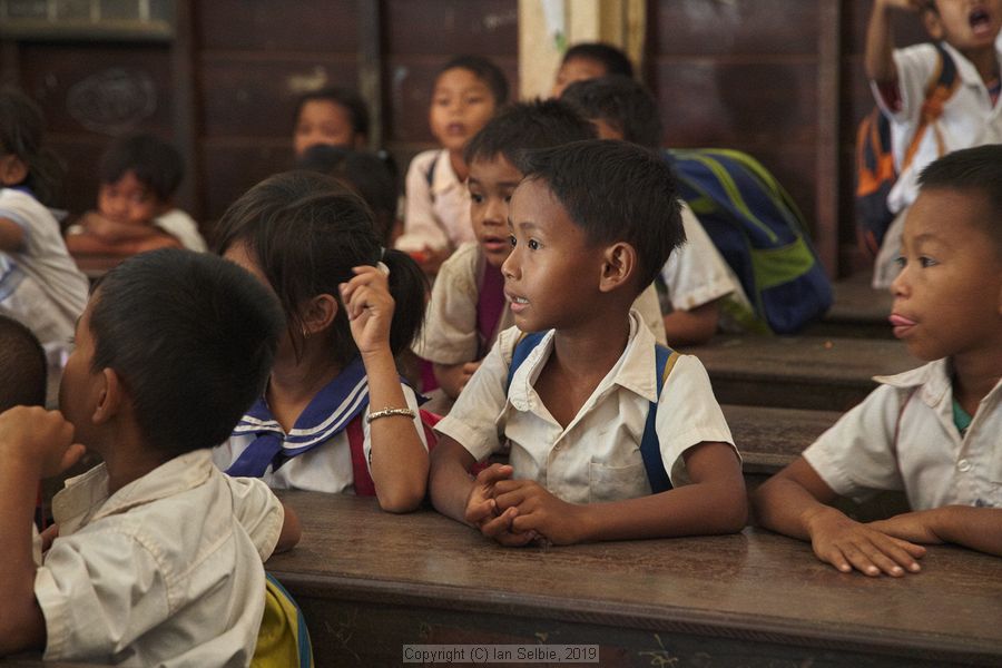 Fishing community in Kampong Phluk on Tonle Sap lake in Cambodia