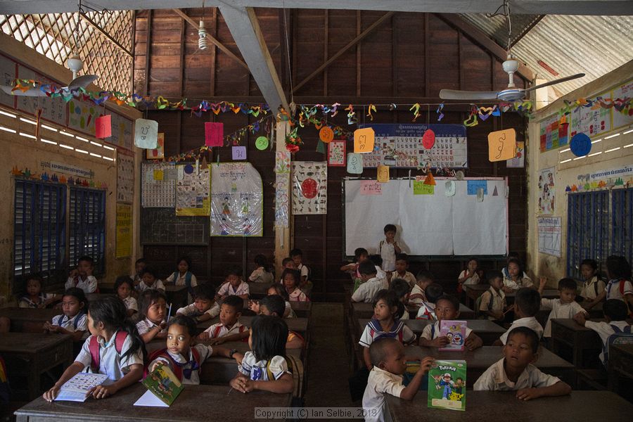 Fishing community in Kampong Phluk on Tonle Sap lake in Cambodia