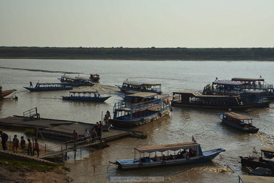Fishing community in Chong Khneas on the Siem Reap river and floating on the Tonle Sap lake in Cambodia