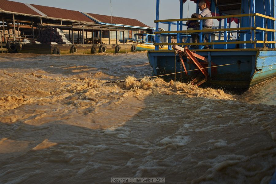 Fishing community in Chong Khneas on the Siem Reap river and floating on the Tonle Sap lake in Cambodia