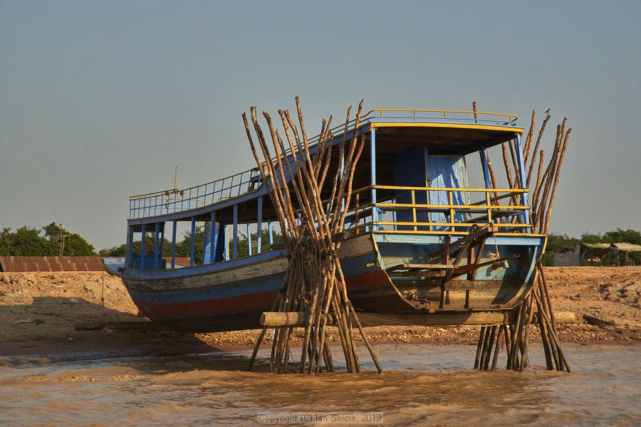 Fishing community in Chong Khneas on the Siem Reap river and floating on the Tonle Sap lake in Cambodia