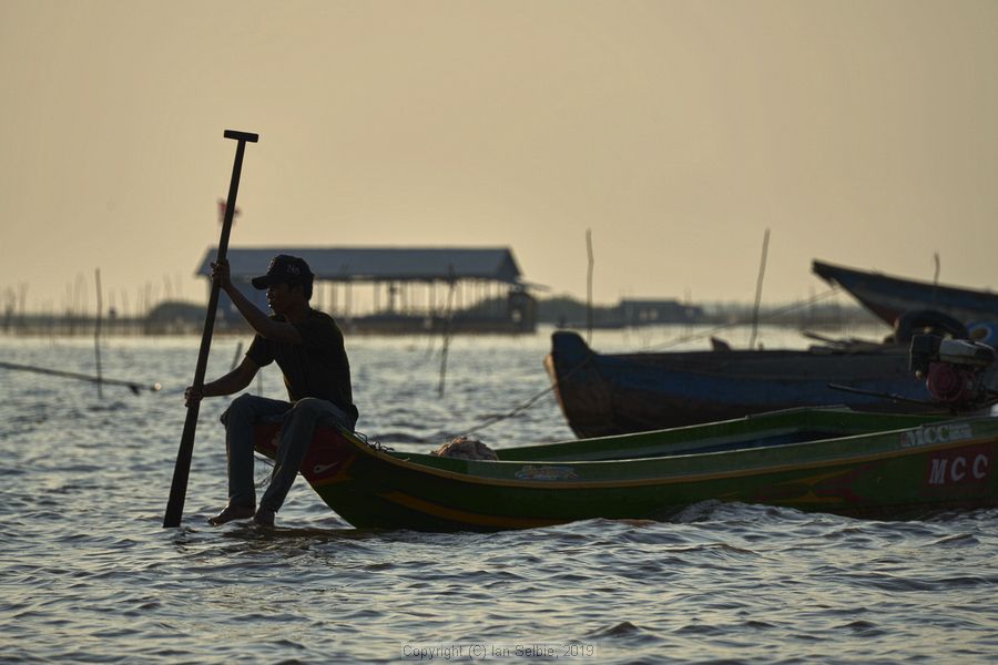Fishing community in Chong Khneas on the Siem Reap river and floating on the Tonle Sap lake in Cambodia