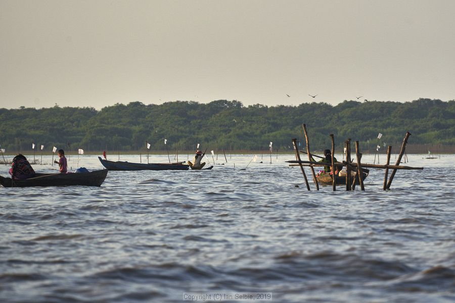 Fishing community in Chong Khneas on the Siem Reap river and floating on the Tonle Sap lake in Cambodia
