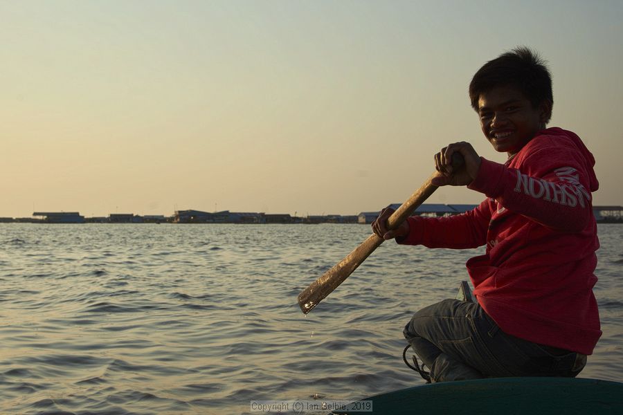 Fishing community in Chong Khneas on the Siem Reap river and floating on the Tonle Sap lake in Cambodia