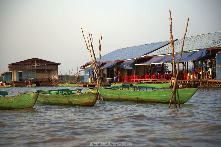 Fishing community in Chong Khneas on the Siem Reap river and floating on the Tonle Sap lake in Cambodia