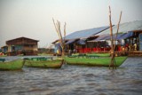 Fishing community in Chong Khneas on the Siem Reap river and floating on the Tonle Sap lake in Cambodia