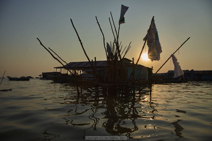 Fishing community in Chong Khneas on the Siem Reap river and floating on the Tonle Sap lake in Cambodia