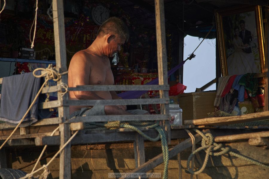 Fishing community in Chong Khneas on the Siem Reap river and floating on the Tonle Sap lake in Cambodia