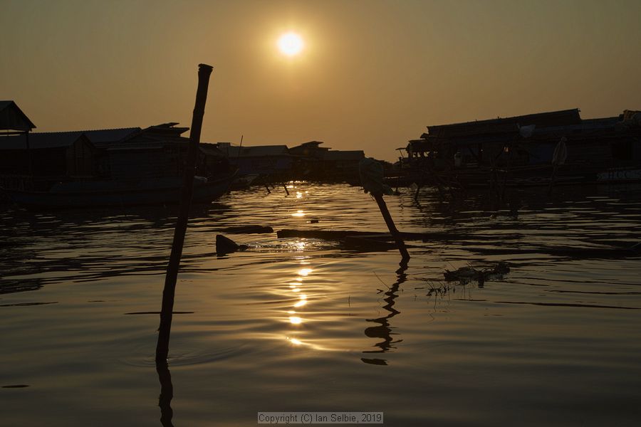 Fishing community in Chong Khneas on the Siem Reap river and floating on the Tonle Sap lake in Cambodia