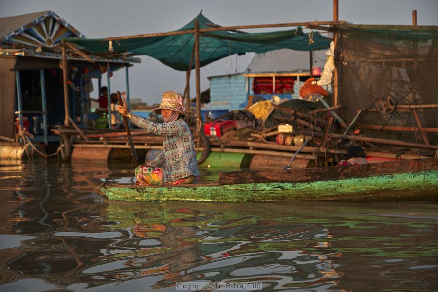 Fishing community in Chong Khneas on the Siem Reap river and floating on the Tonle Sap lake in Cambodia