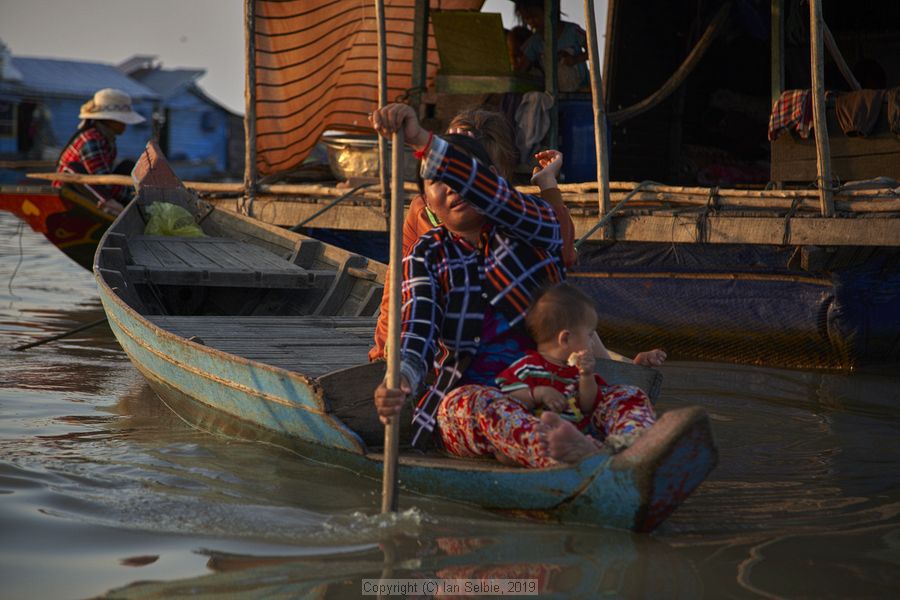 Fishing community in Chong Khneas on the Siem Reap river and floating on the Tonle Sap lake in Cambodia