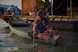 Fishing community in Chong Khneas on the Siem Reap river and floating on the Tonle Sap lake in Cambodia
