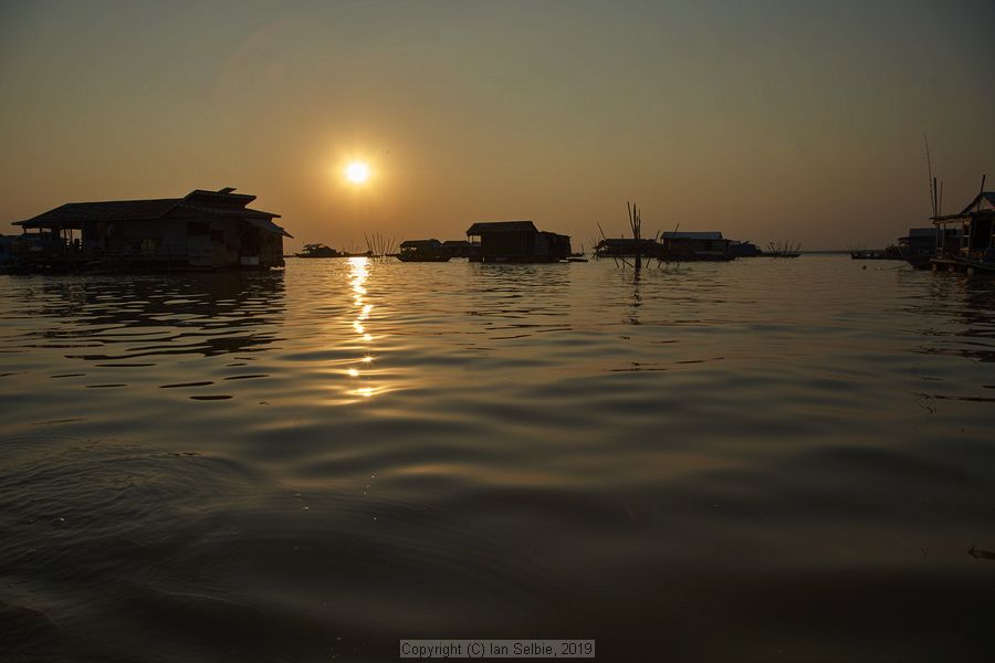 Fishing community in Chong Khneas on the Siem Reap river and floating on the Tonle Sap lake in Cambodia