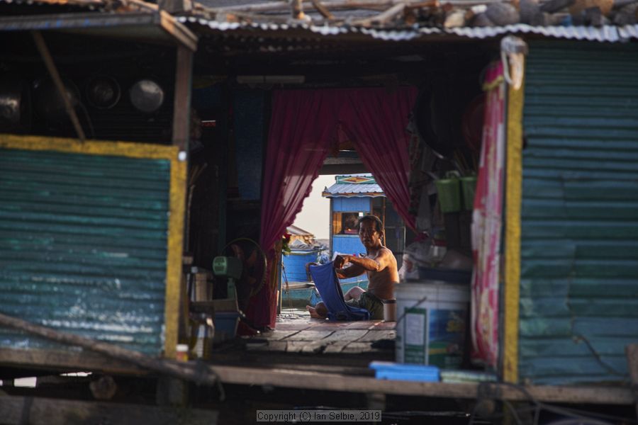 Fishing community in Chong Khneas on the Siem Reap river and floating on the Tonle Sap lake in Cambodia