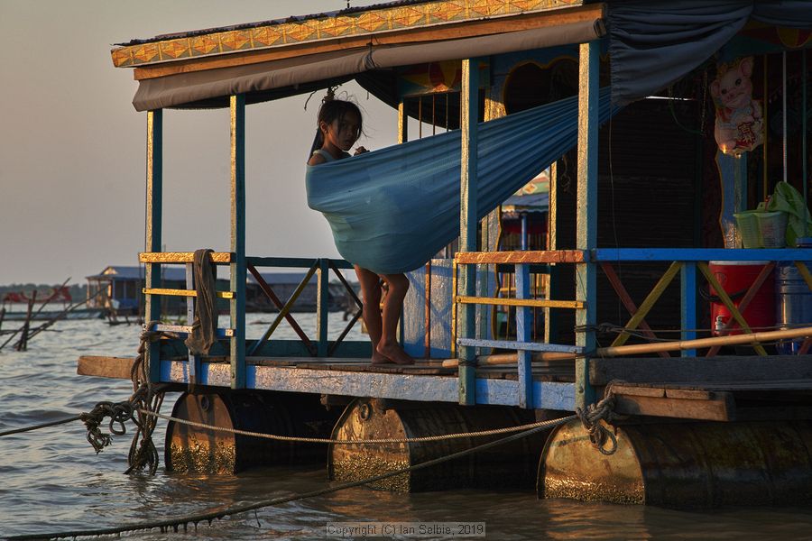 Fishing community in Chong Khneas on the Siem Reap river and floating on the Tonle Sap lake in Cambodia