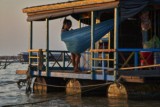 Fishing community in Chong Khneas on the Siem Reap river and floating on the Tonle Sap lake in Cambodia