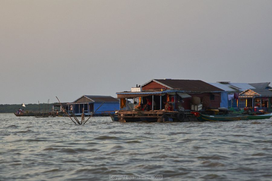 Fishing community in Chong Khneas on the Siem Reap river and floating on the Tonle Sap lake in Cambodia