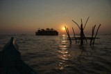 Fishing community in Chong Khneas on the Siem Reap river and floating on the Tonle Sap lake in Cambodia