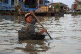 Fishing community in Chong Khneas on the Siem Reap river and floating on the Tonle Sap lake in Cambodia