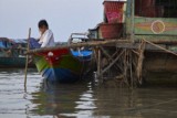 Fishing community in Chong Khneas on the Siem Reap river and floating on the Tonle Sap lake in Cambodia