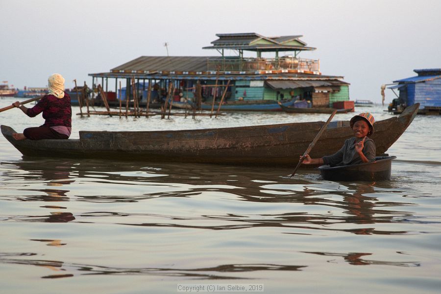 Fishing community in Chong Khneas on the Siem Reap river and floating on the Tonle Sap lake in Cambodia