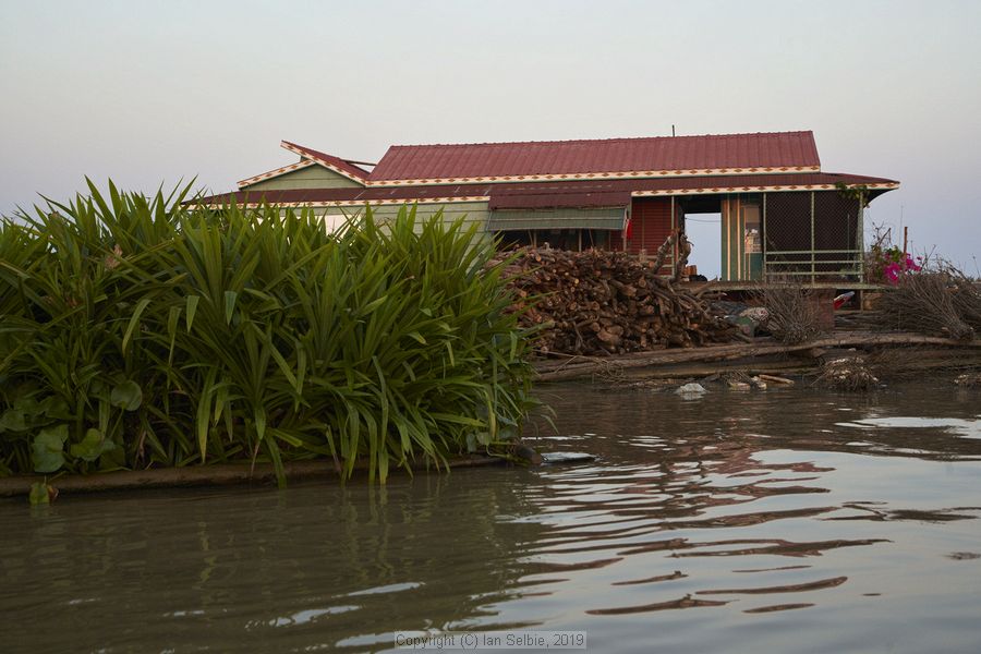 Fishing community in Chong Khneas on the Siem Reap river and floating on the Tonle Sap lake in Cambodia